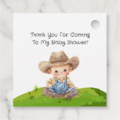 Cowboy en een Pony Horse Boy Baby shower Bedankjes Labels (Achterkant)