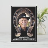 Cowboy en Hoefijzer Viering van het Leven Kaart (Staand voorkant)