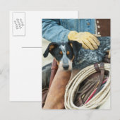 Cowboy en hond op paard briefkaart (Voorkant / Achterkant)