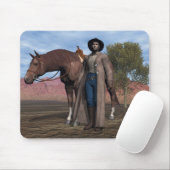 Cowboy en Horse Mousepad Muismat (Met muis)