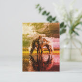 Cowboy en Horse Reflection Wall Art – Western Briefkaart (Staand voorkant)