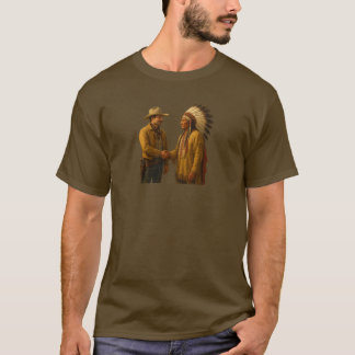 Cowboy en Indiase handdruk - Wild West Unity T-shirt