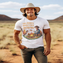 Cowboy en koe hond koken herfstvis t-shirt