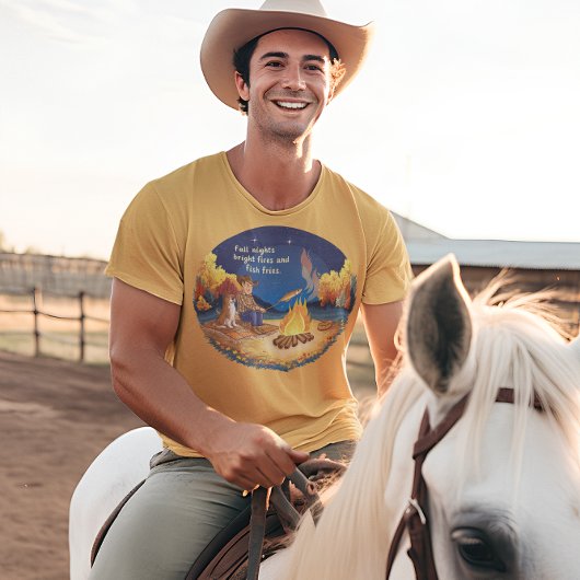 Cowboy en koe hond koken herfstvis t-shirt
