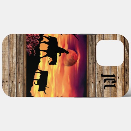 Cowboy en Longhorn Steer Hoesje-Mate iPhone Case (Achterkant (horizontaal))