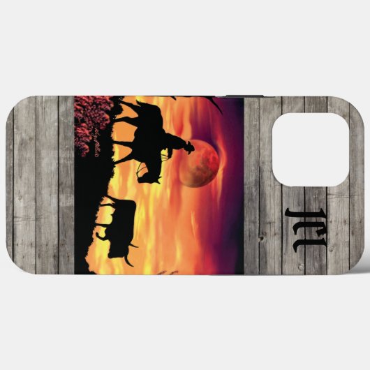 Cowboy en Longhorn Steer Hoesje-Mate iPhone Case (Achterkant (horizontaal))