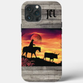 Cowboy en Longhorn Steer Hoesje-Mate iPhone Case (Achterkant)