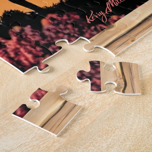 Cowboy en Longhorn Steer Jigzaag Puzzle Legpuzzel (Zijkant)