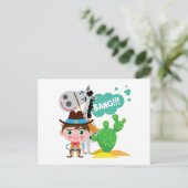 Cowboy en Paard Briefkaart (Staand voorkant)