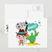 Cowboy en Paard Briefkaart (Voorkant / Achterkant)