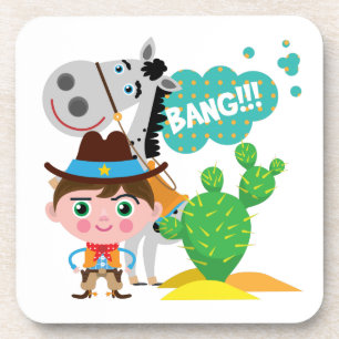 Cowboy en Paard Drankjes Onderzetter