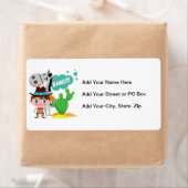 Cowboy en Paard Etiket (Insitu)