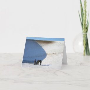 Cowboy en paard in de winter bedankkaart