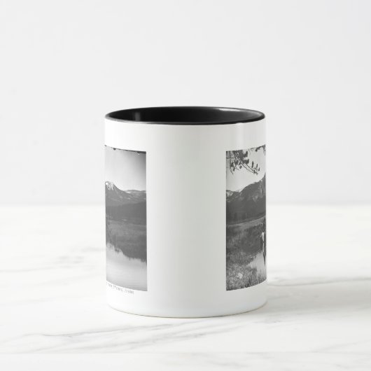 Cowboy en paard in een vijver mok (Midden)