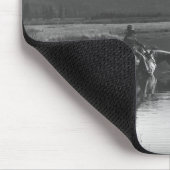 Cowboy en paard in een vijver muismat (Hoek)