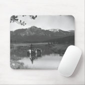 Cowboy en paard in een vijver muismat (Met muis)