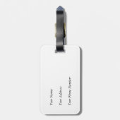 Cowboy en paard in het bagagelabel van zonsonderga (Achterkant verticaal)