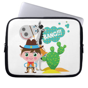 Cowboy en Paard Laptop Sleeve