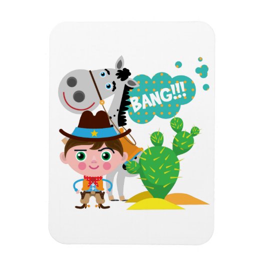 Cowboy en Paard Magneet (Verticaal)