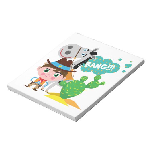 Cowboy en Paard Notitieblok (Linkerzijde)