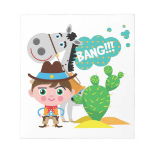 Cowboy en Paard Notitieblok