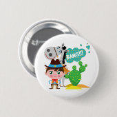 Cowboy en Paard Ronde Button 5,7 Cm (Voorkant /achterkant)