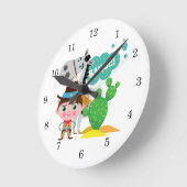 Cowboy en Paard Ronde Klok (Hoek)