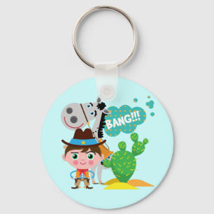 Cowboy en Paard Sleutelhanger