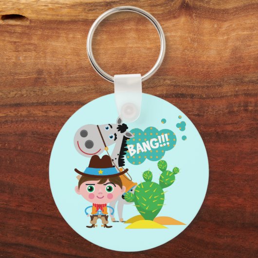 Cowboy en Paard Sleutelhanger (Voorkant)