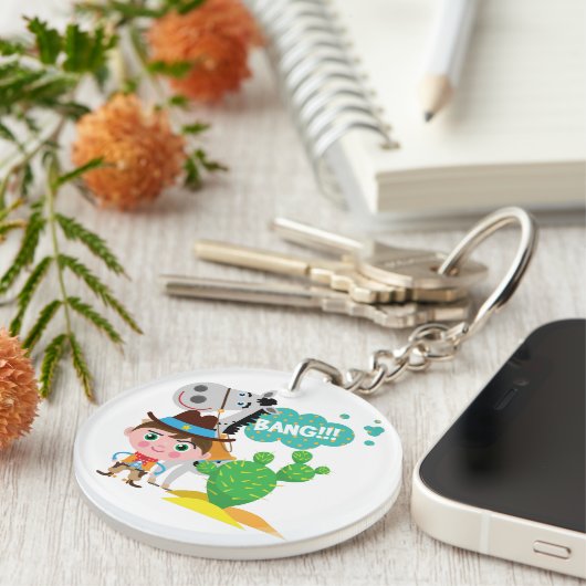 Cowboy en Paard Sleutelhanger (Voorkant Rechts)