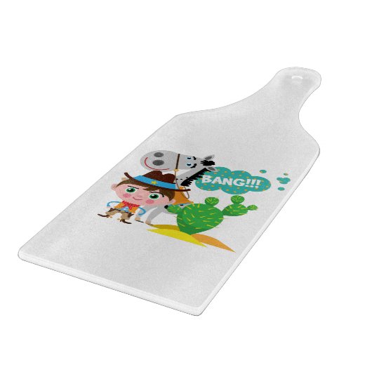 Cowboy en Paard Snijplank (Hoek)