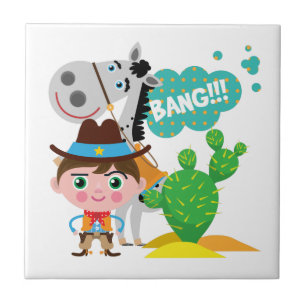 Cowboy en Paard Tegeltje
