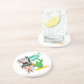 Cowboy en Paard Zandsteen Onderzetter (Zijkant)