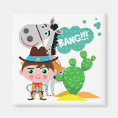 Cowboy en paarden magneet (Voorkant)