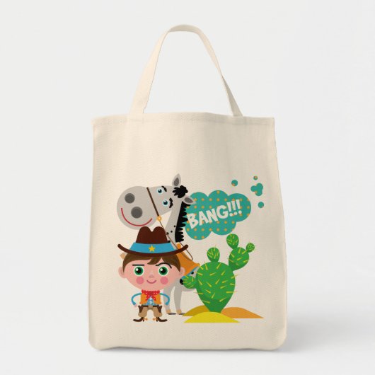 Cowboy en paarden tote bag (Voorkant)