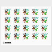 Cowboy en paarden vierkante sticker (Vel)