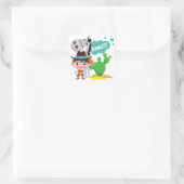 Cowboy en paarden vierkante sticker (Tas)