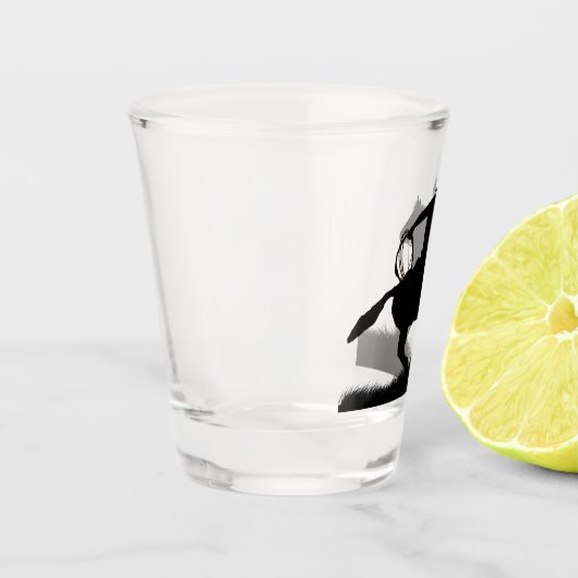 Cowboy en Paardenland Western Silhouetted Shot Glas (Links)