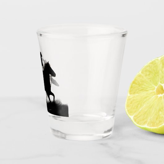 Cowboy en Paardenland Western Silhouetted Shot Glas (Rechts)