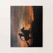 Cowboy- en paardenrennen legpuzzel (Verticaal)