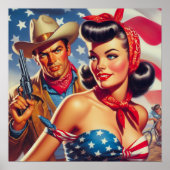 Cowboy en Pin Up Poster (Voorkant)