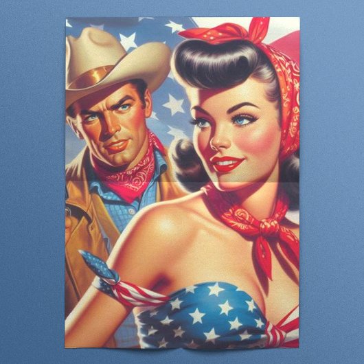  Cowboy en Pin Up Tissuepapier