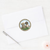 Cowboy en Teddy Bear Baby Boy Ronde Sticker (Envelop)