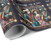 Cowboy en vrouw zwart en goud cadeaupapier (Rol Hoek)