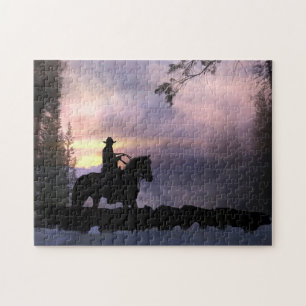 Cowboy- en winterstation legpuzzel