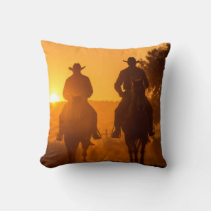 Cowboy en zonsondergang Sierkussen