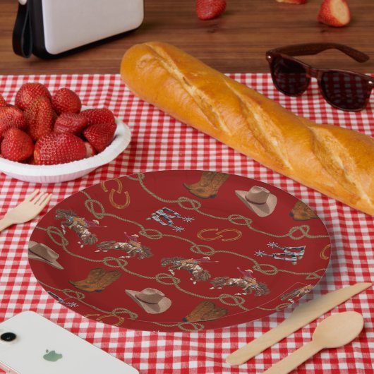 Cowboy Feest Essenties Papieren Bordje (Picknick)