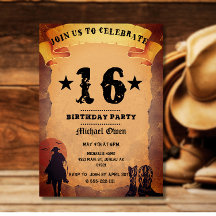 Cowboy feest verjaardag 16 jaar oude papieren paar