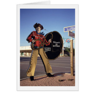 Cowboy-figuur toont de toeristen welkom in Scottsd