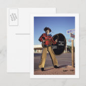 Cowboy-figuur toont de toeristen welkom in Scottsd Briefkaart (Voorkant / Achterkant)